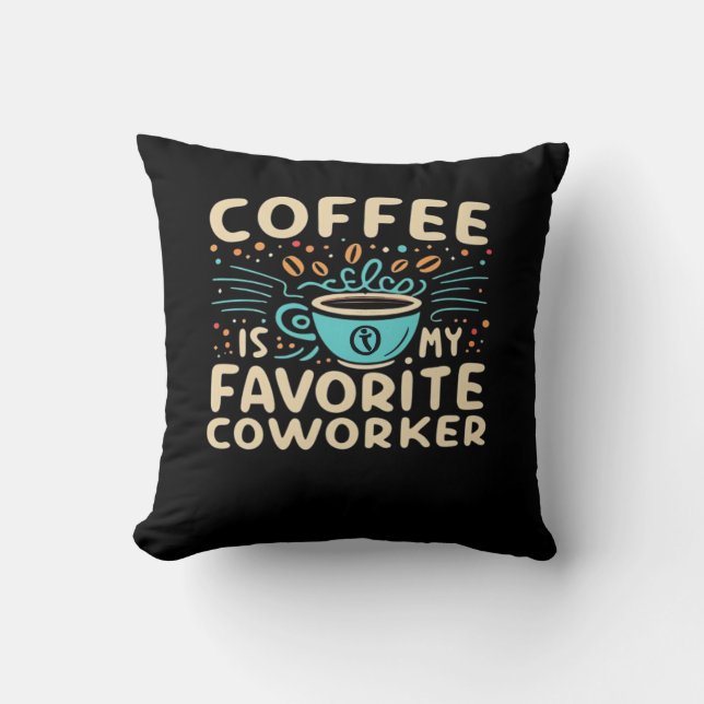 Kaffe är mitt favoritvirus för medarbetare kudde (Framsida)
