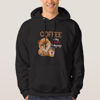 Kaffe är mitt Kärlek-språk Pomeransk marionettvale Hoodie