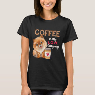Kaffe är mitt Kärlek-språk Pomeransk marionettvale T Shirt
