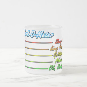 Kaffe Arbete-NOLLA-Mäter, den roliga Frostad Glasmugg