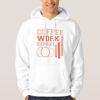 Kaffe, arbete, repetering - typografi hoodie
