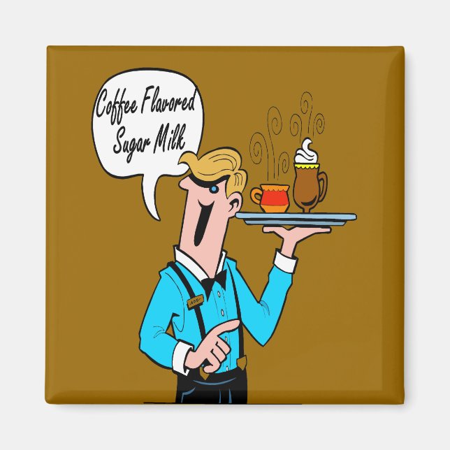Kaffe, aromatiserat socker Mjölk Magnet (Framsidan)
