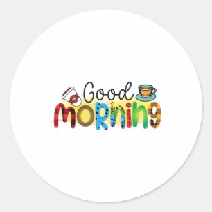 Kaffe Art Bra God morgon Runt Klistermärke