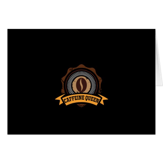 Kaffe Art Caffeine Queen Hälsningskort (Framsidan Horizontal)