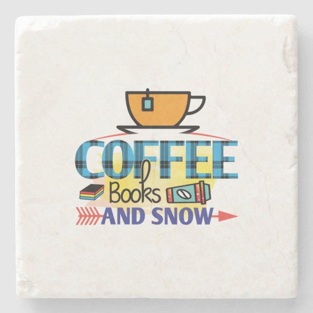 Kaffe Art Coffee Bokar ANd Snö Stenunderlägg (Framsidan)