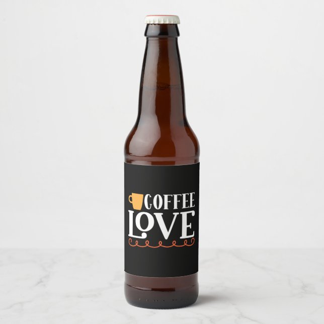 Kaffe Art Coffee Kärlek Ölflaska Etikett (Framsida)