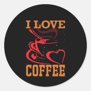 Kaffe Art I Kärlek-kaffe Runt Klistermärke