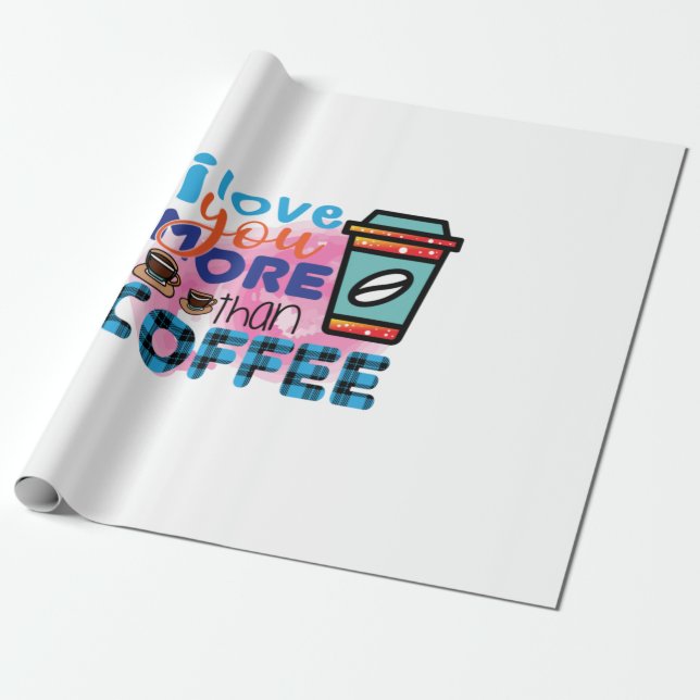 Kaffe Art I kärlek mer än kaffe Presentpapper (Utrullad)