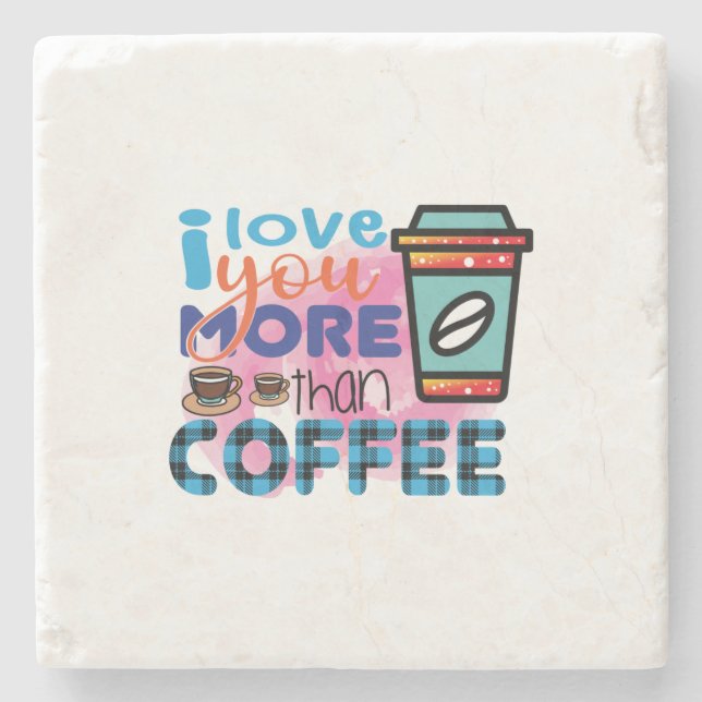 Kaffe Art I kärlek mer än kaffe Stenunderlägg (Framsidan)