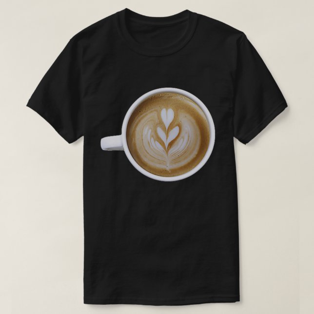 Kaffe Art Kärlek Latte Cappuccino Heart Barista Gi T Shirt (Design framsida)