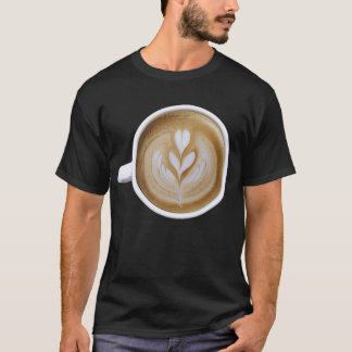 Kaffe Art Kärlek Latte Cappuccino Heart Barista Gi T Shirt
