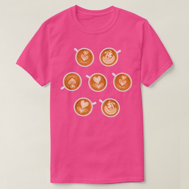Kaffe Art Kopp på teal T Shirt (Design framsida)