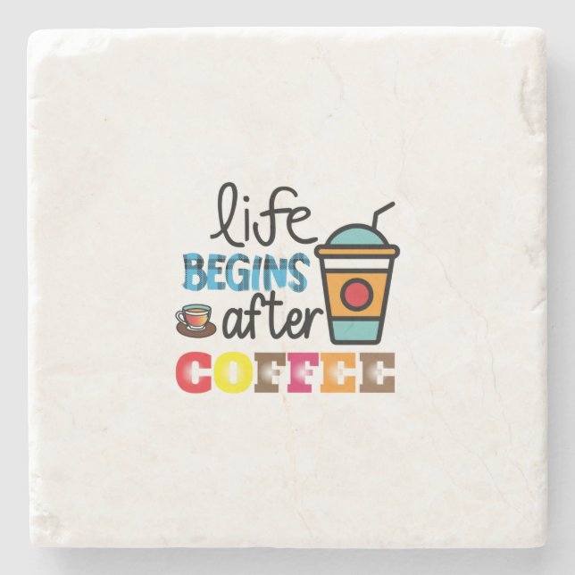 Kaffe Art Life börjar efter koefficient Stenunderlägg (Framsidan)