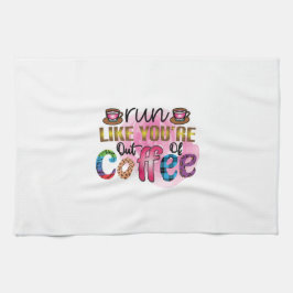 Kaffe Art Springa som om du är utanför kaffe Kökshandduk