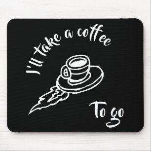 Kaffe att gå - svart musmatta