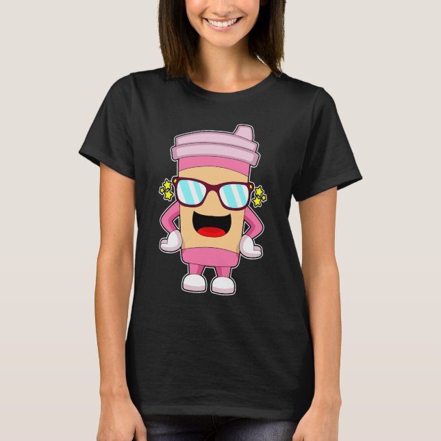 Kaffe att ta med Solglasögon T Shirt (Framsida)