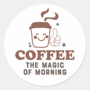 Kaffe av Älskare-kaffe, förmiddagskaffe Runt Klistermärke
