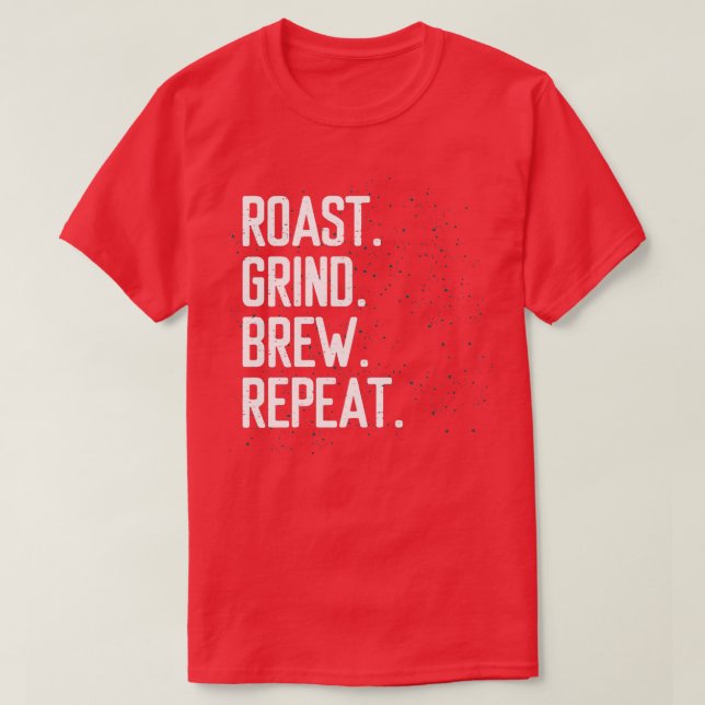 Kaffe av barista, rostat malm t shirt (Design framsida)