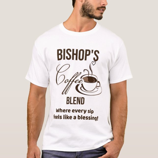 Kaffe av biskop (whitelet) t shirt (Framsida)