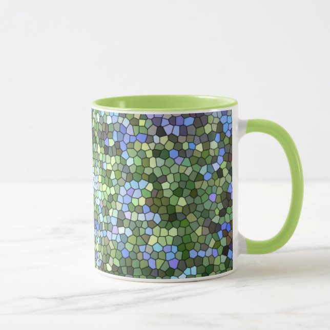 Kaffe av blått, Grönt och Lila glasat mugg (Höger)