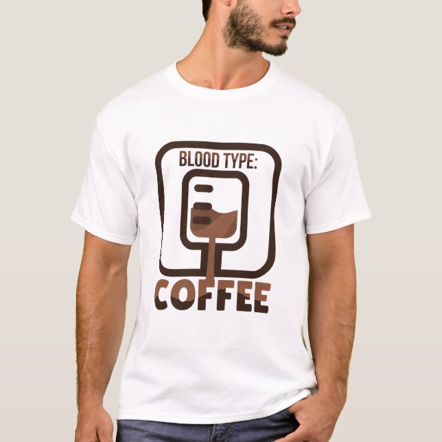 Kaffe av blodtyp t shirt (Framsida)