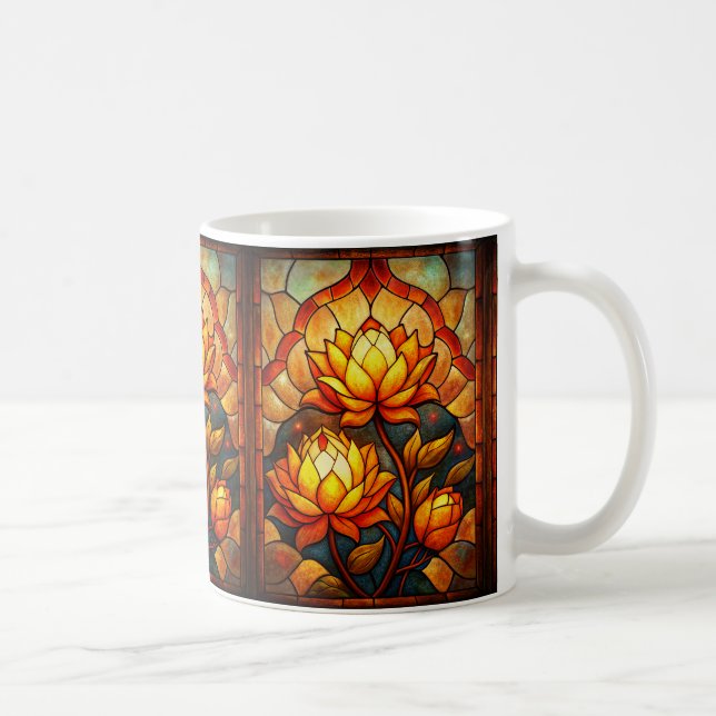 Kaffe av Blommigt av glasskikt Mugg (Höger)