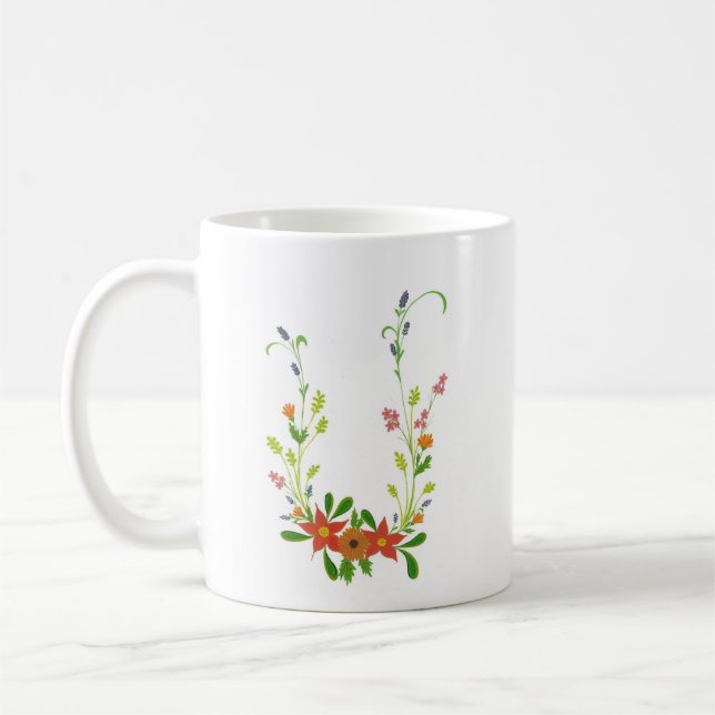 Kaffe av Blommigt av vilda blommor Mugg (Vänster)