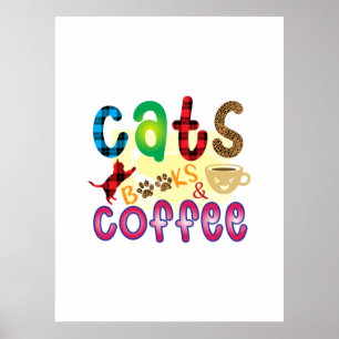 Kaffe av Bokar av katter Poster