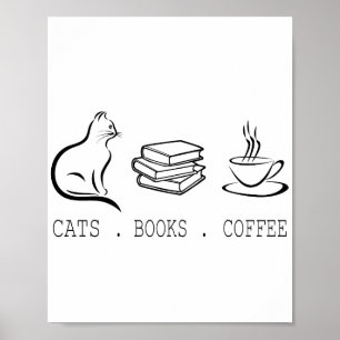 Kaffe av Bokar för konservläsare som äger katter Poster