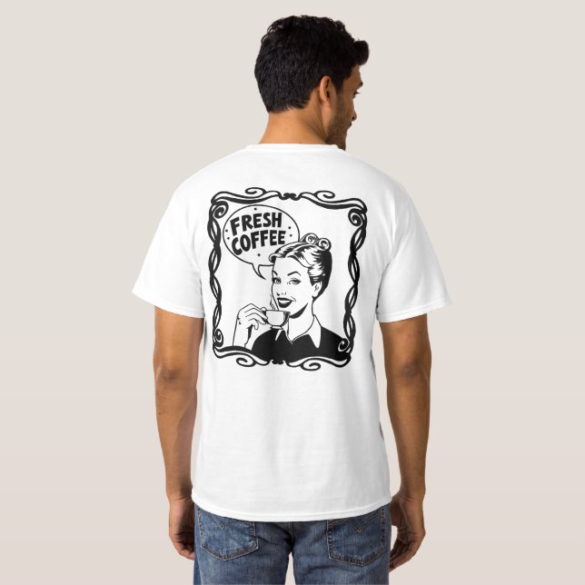Kaffe av färsk Hett T Shirt (Hel baksida)