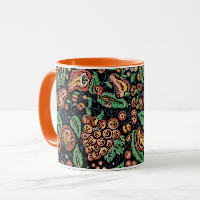 Kaffe av frukt och Blommigt, rustik, Mugg (Framsida vänster)