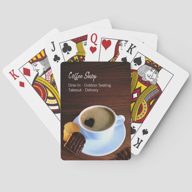 Kaffe av Hjärtformade skumskumkaka från Kopp Casinokort (Baksidan)