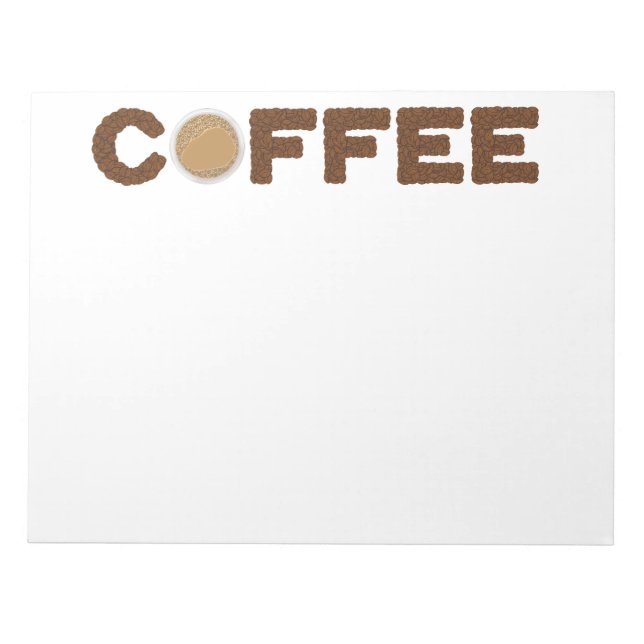 Kaffe av kaffebönor och drycker anteckningsblock (Framsida)