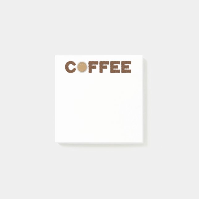 Kaffe av kaffebönor och drycker post-it block (Framsida)
