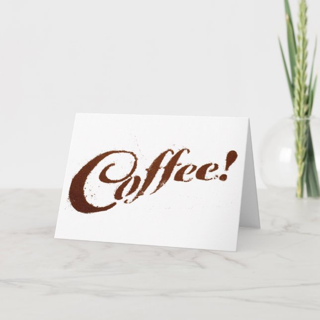 Kaffe av kaffeskäl - gratulationskort kort (Framsida)