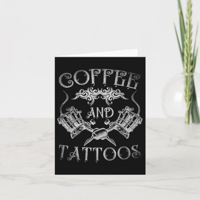Kaffe av koffeinfri tattost och tattoos inkin kort (Framsida)