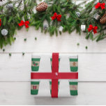 Kaffe av latte Expresso Kopp jul - tema Presentpapper<br><div class="desc">Julkaffe kopp som är pappert för en unik och festlig beröring för ett kaffe älskare. Lägg kaffe koppar i papper,  koppla den med ett band och du har en roligt som säkert kommer att göra kaffe till älskare i julhelg.</div>