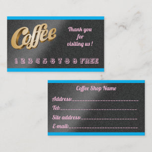 Kaffe av lyxfri modern blå Silver Visitkort
