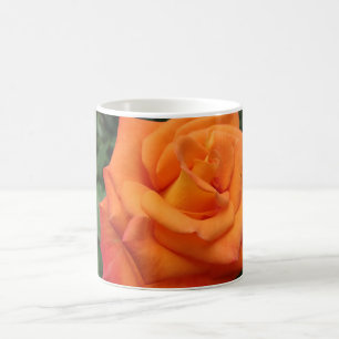 Kaffe av orange ro-blomman mugg