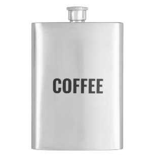 Kaffe av svart brev rostfritt stål fickplunta