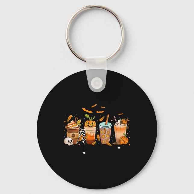 Kaffe av typen Halloween-Thanksgivingen Fall Pumpk Nyckelring (Framsida)