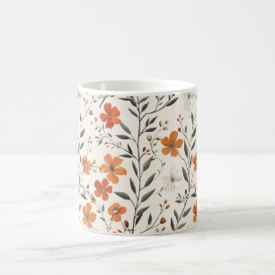 Kaffe av vilda blommor mugg, blommigt kaffe mugg, magisk mugg