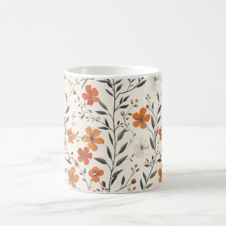 Kaffe av vilda blommor mugg, blommigt kaffe mugg, magisk mugg