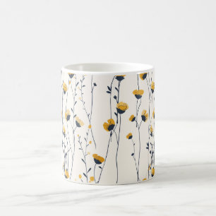 Kaffe av vilda blommor mugg, blommigt kaffe mugg, magisk mugg