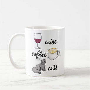 Kaffe av Vin-katter, katt Lover Mugg