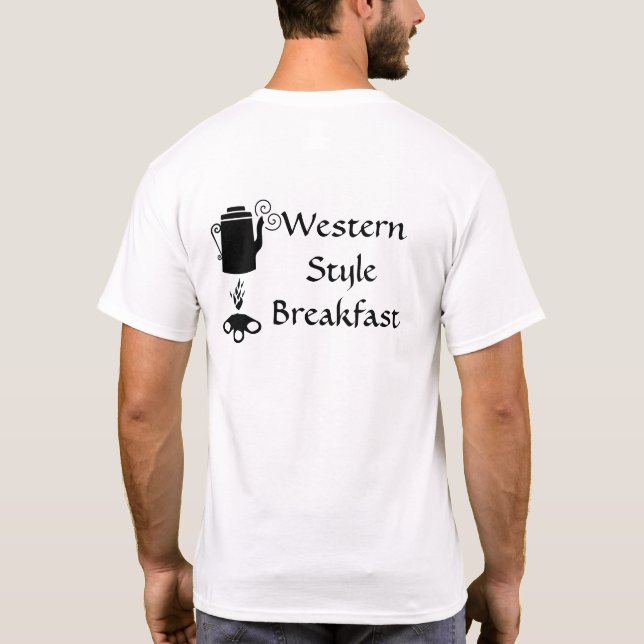 Kaffe av Westerna Stil-frukost T-Shirt (Baksida)