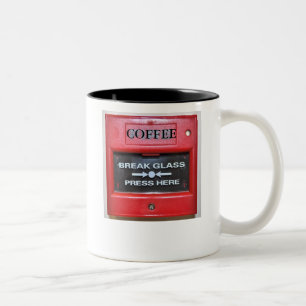 KAFFE AVFYRAR LARMET Två-Tonad MUGG