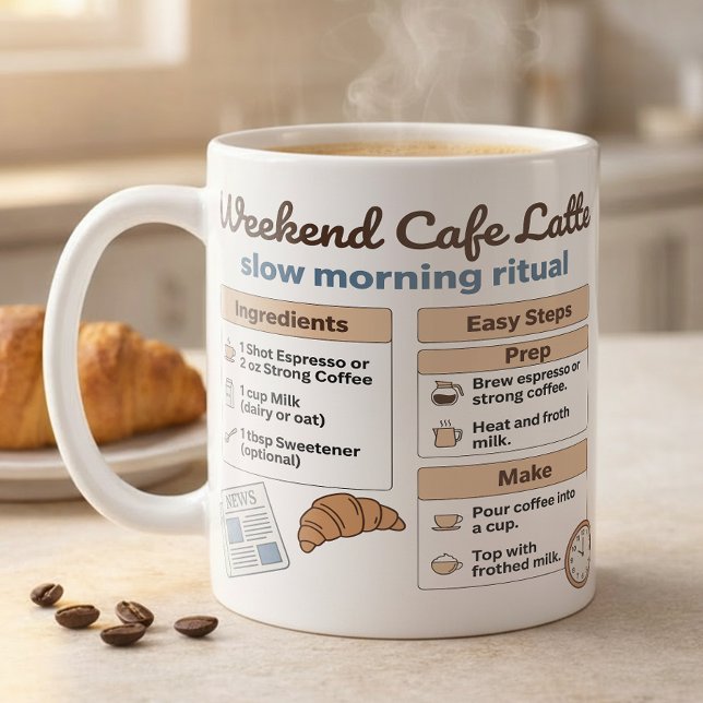 Kaffe Bar Latte Recept Långsam Morgon Kaffemugg (Skapare uppladdad)