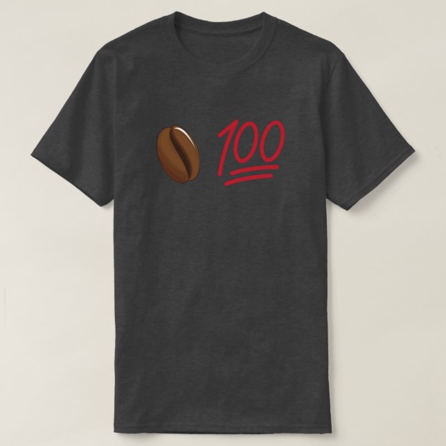 Kaffe Bean 100 Funny T Shirt (Design framsida)