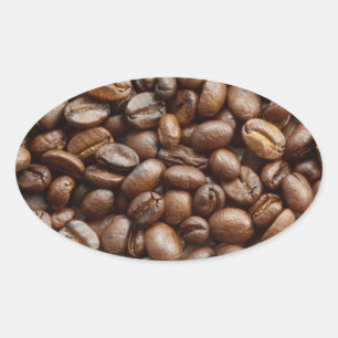 Kaffe Bean-dekal Ovalt Klistermärke
